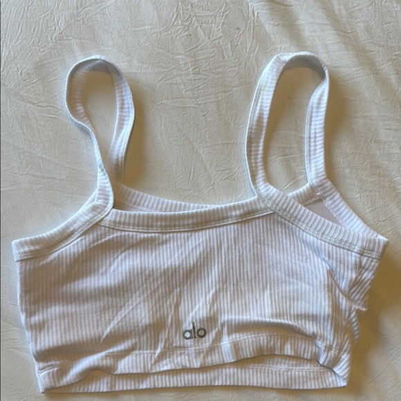 ALO White Ribbed Bra Top - Picture 2 of 3